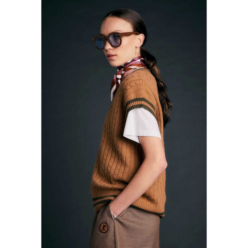 Karen Walker Varsity Knit Vest image number 2